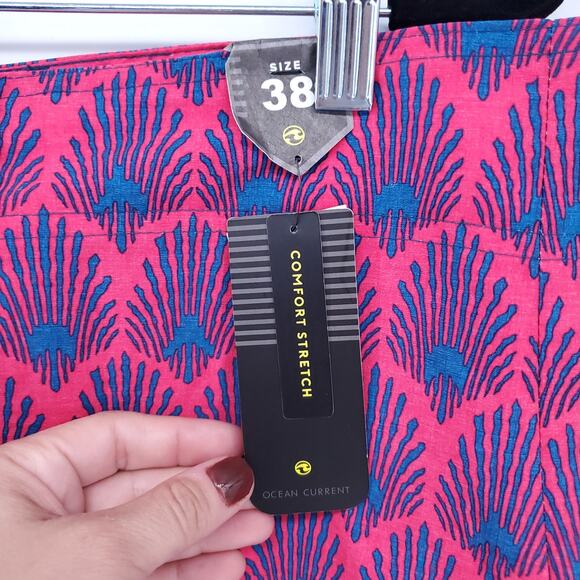 Ocean Current Mens Flamingo Colorblock Board Swim Short Side Pocket Tie Waist|38 - Picture 3 of 11